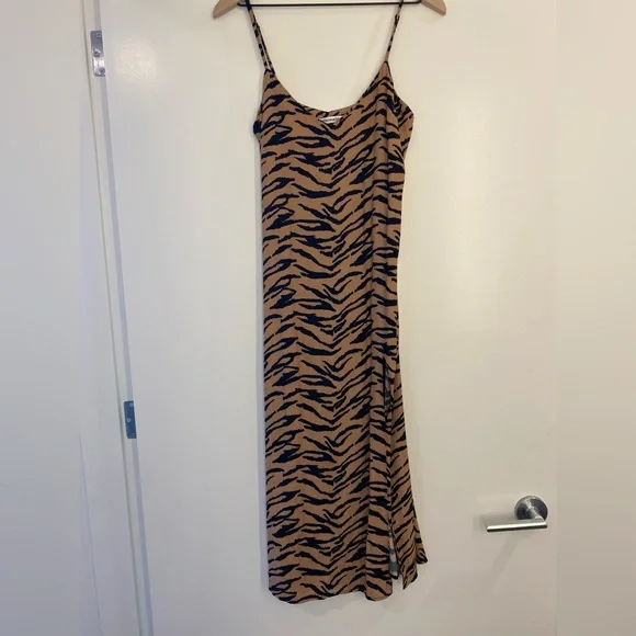 Reformation Black and Tan Midi Dress - Picture 2 of 5